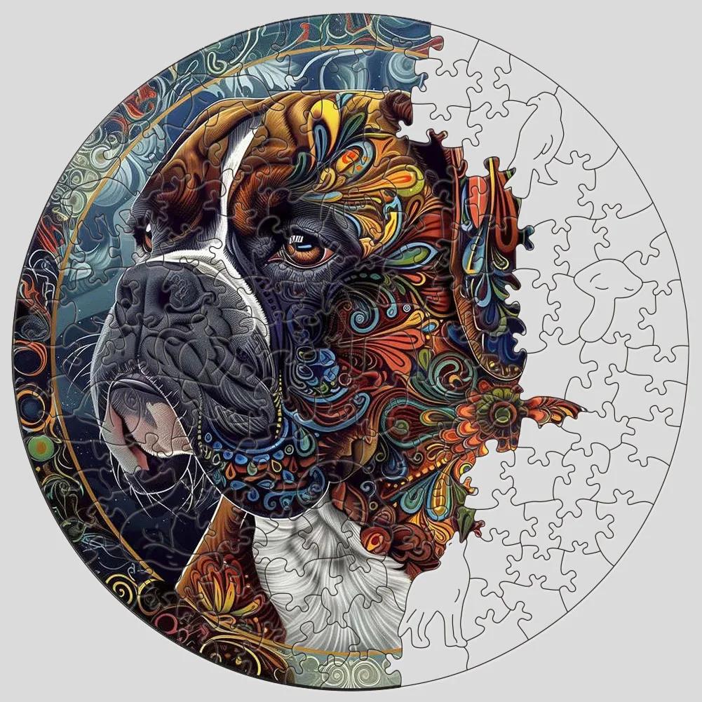 Non-Toxic Dog Children Animal Wooden Puzzles Montessori Games Children 3D Wooden Puzzle Adults Christmas Board Games For The Whole Family Diy