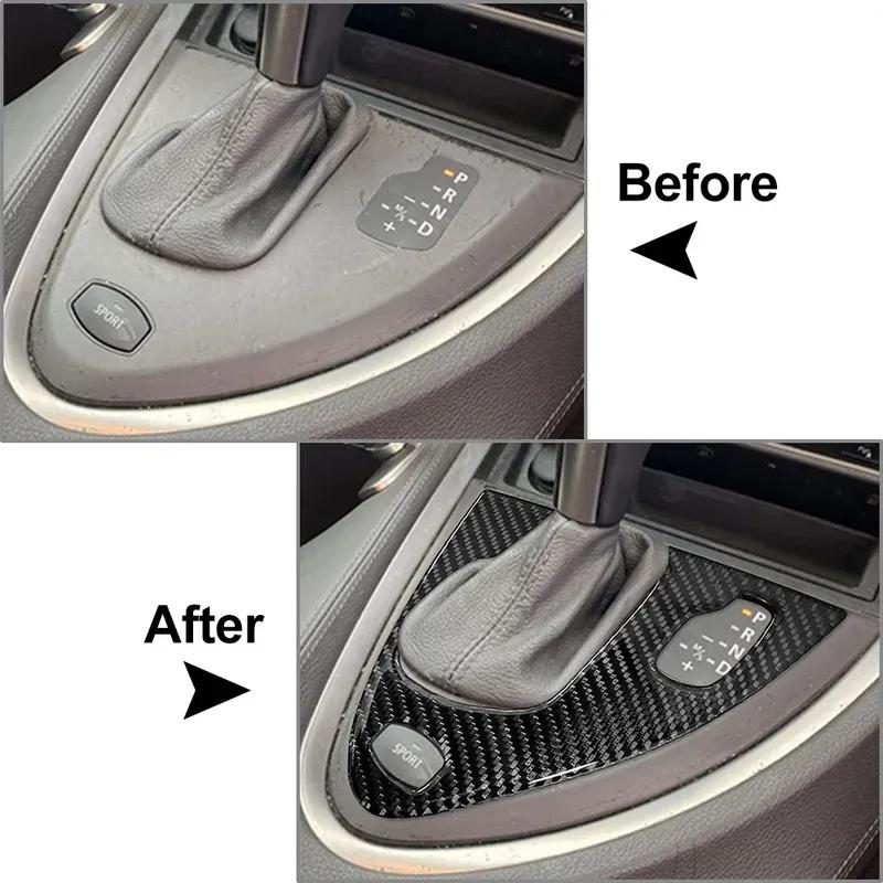 LHD Carbon Fiber Automatic Gear Shift Panel Cover Trim Decoration For BMW 6 Series E63 E64 2004-2010 M6 2006-2010