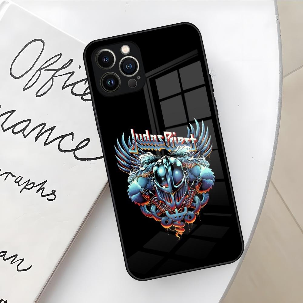 Rock Band J-Judas Priest Handyhülle für iPhone 16 15 14 12 11 13 Pro Max Mini X Xr Xs Se 8 Puls Glas Hülle