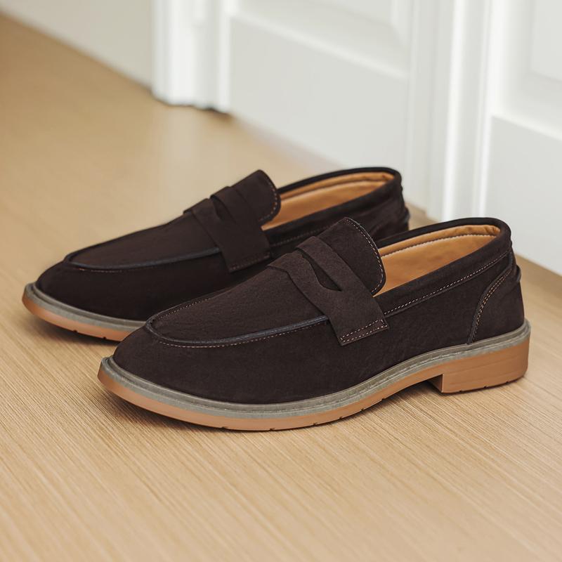 Fashion Suede Men Loafers Comfortable Business Shoes Outdoor Man Casual Leather Shoes Office Work Footwear Walking Driving Shoes