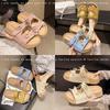 Thick-bottomed bow-tied cool slippers for women's summer wear, new versatile, comfortable and cute soft-bottomed one-word drag