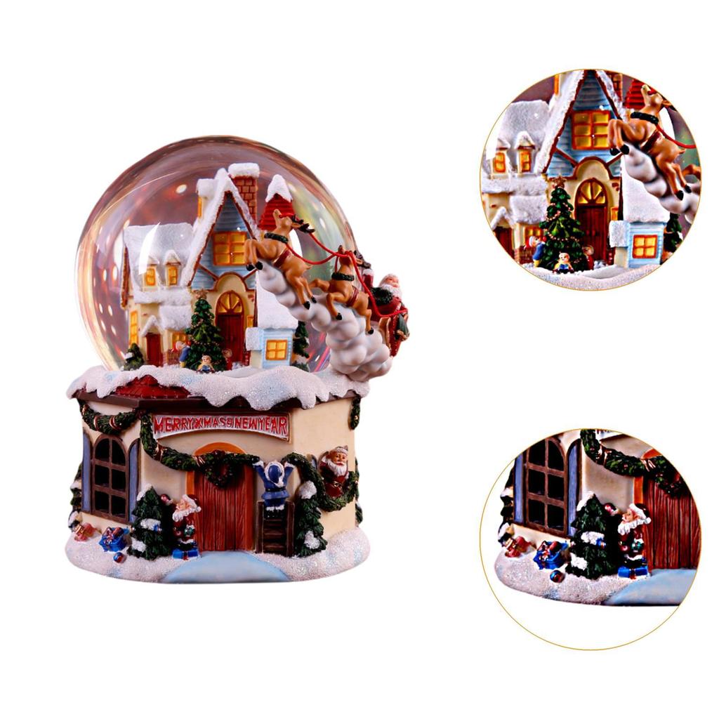 Christmas Rotating Music Box Christmas Snow Globe Christmas Scene with
