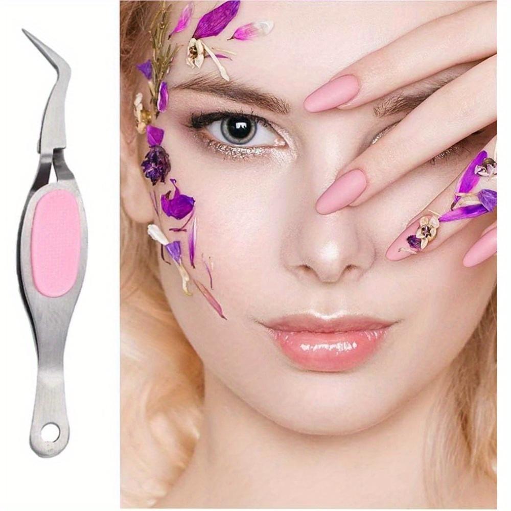 2pcs Craft Tweezers with Crossing Lock Stainless Soft Gripping Tweezers Reverse Grip Precision Tweezers for Craft, Jewelry, Beading, Electronics