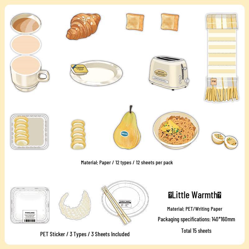 PaperMore Life Theme DIY Material Pack - 15 Sheets for Creative Decoration