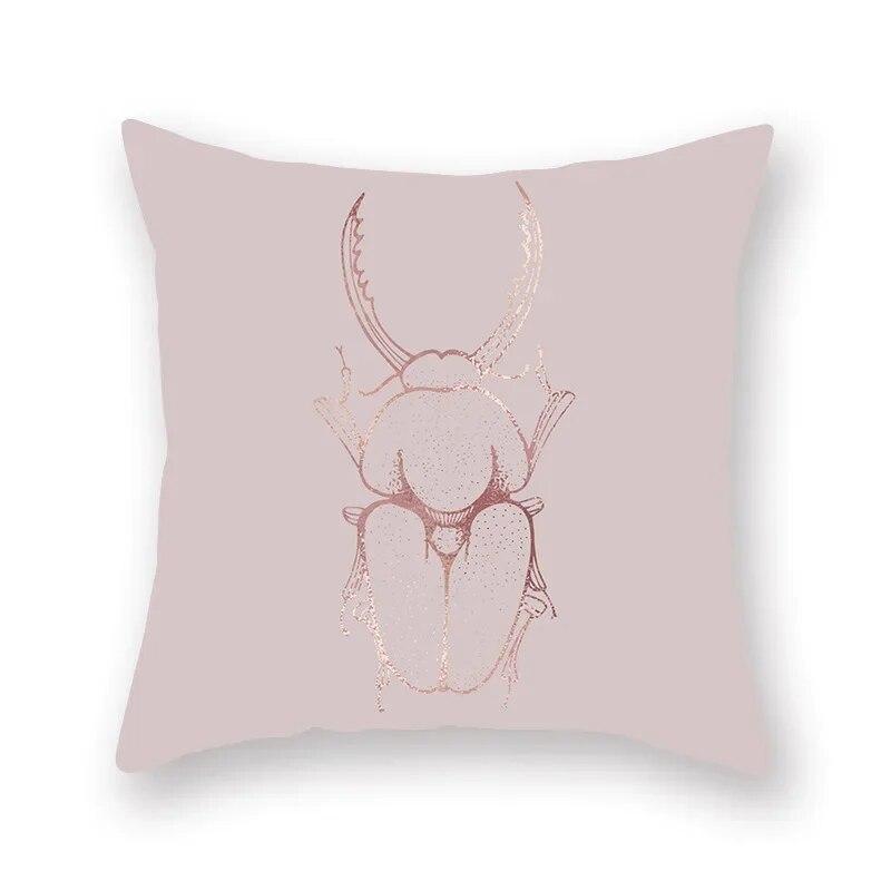 Rose Gold Abstract Printing Throw Pillow Cover Living Room Sofa Office Car Seat Lumbar Cushion   Home Decoration