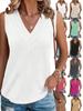 Womens V Neck Sleeveless Tank Top Loose Fit Dressy Casual Summer Blouse