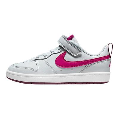 Court Borough Leather Low 2 Fashion Comfortable Casual Versatile Low-Top Sneakers Kids Sneakers Gray Pink BQ5451-015