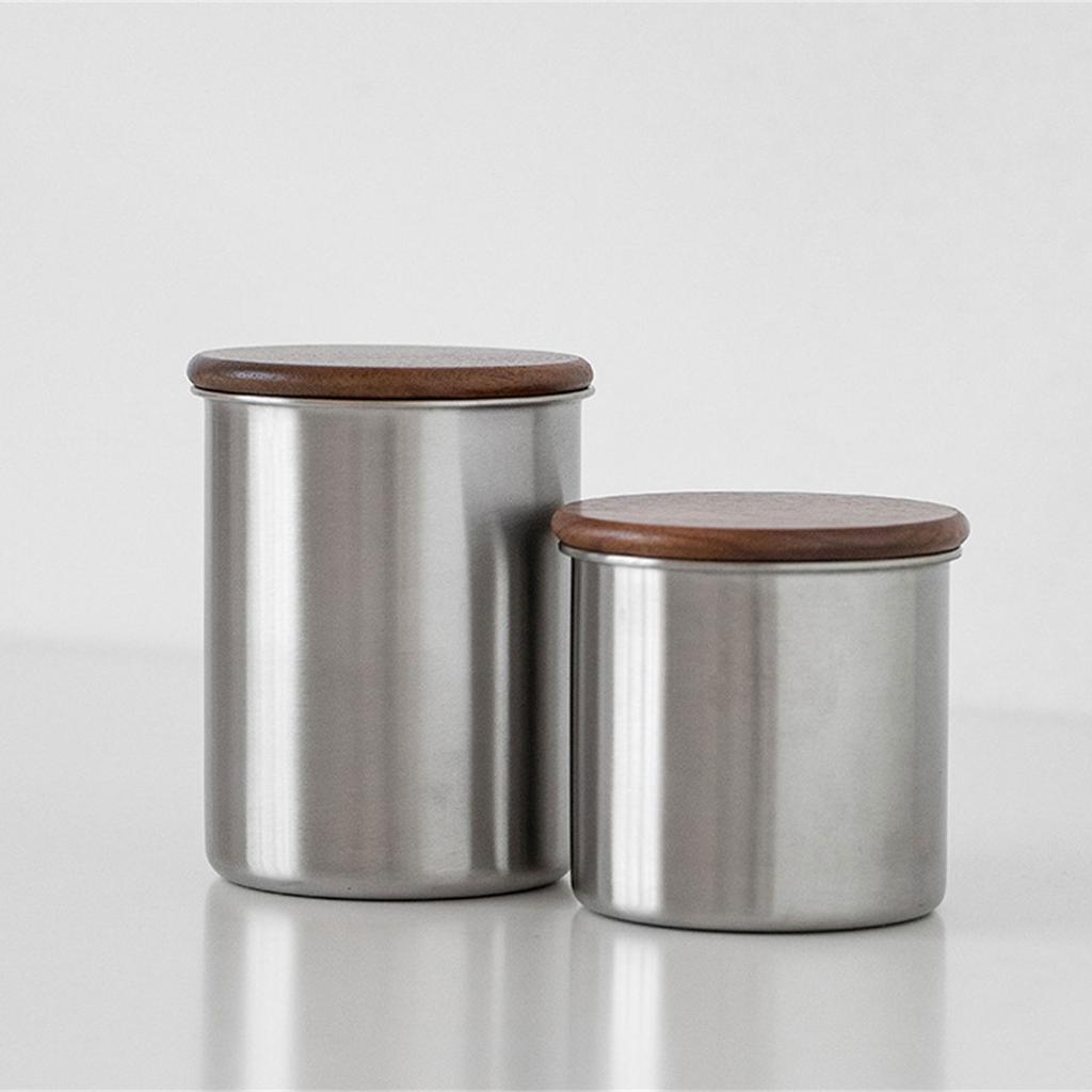 Tragbarer runder Kaffeebehälter Edelstahl Kaffeedose Kaffeevorratsglas Perfektes Geschenk für Kaffeeliebhaber
