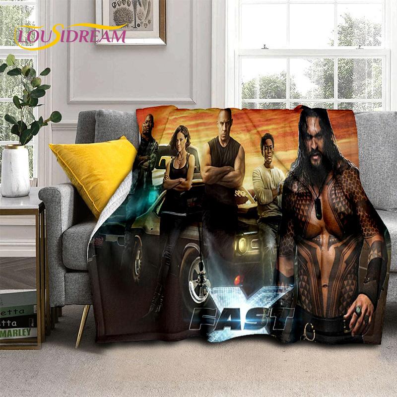 Fast & Furious X 10 Film Druckdecke, Weiche Überwurfdecke für Zuhause Schlafzimmer Bett Sofa Picknick Reise Büro Abdeckdecke Kinder