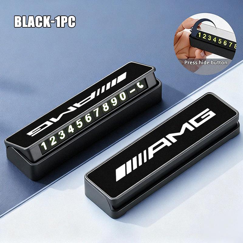 TFHM4 Car Temporary Parking Card Phone Number Hidden Stop Sign Card Plate For AMG Mercedes Benz CITAN VITO SPRINTER CLS SLK W202 W203