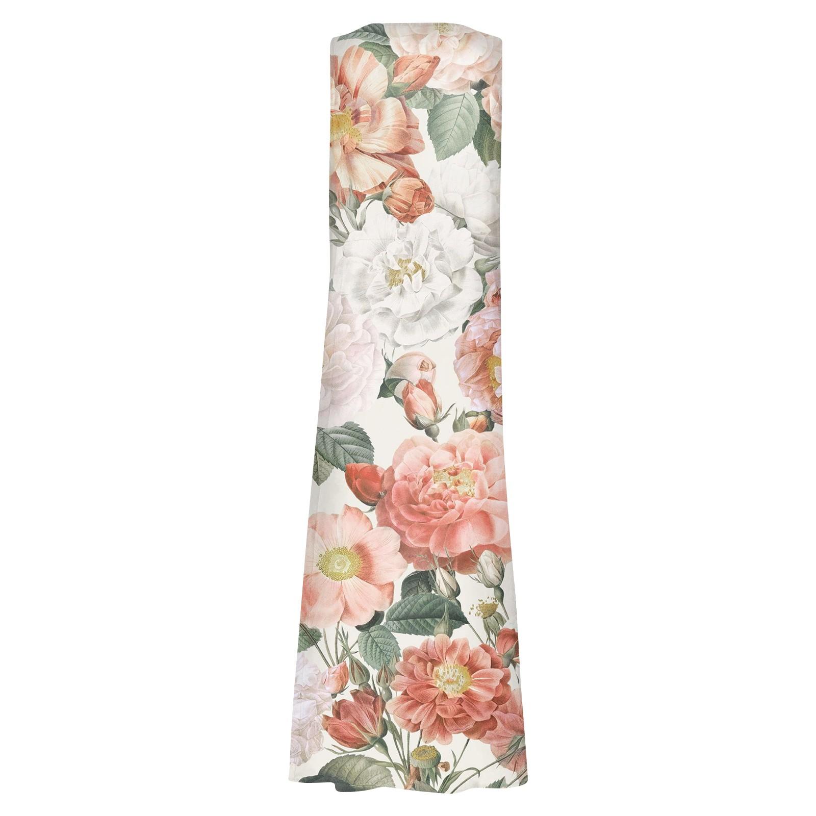 Женское повседневное удобное хлопковое карманное платье без рукавов с цветочным принтом — фото 5