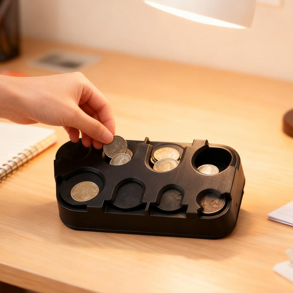 Universeller Münzhalter für Auto, Münzorganizer, Tragbare Münzaufbewahrung, Münzsortierer Tragbarer Auto-Kleingeldbetrachter Münzbox