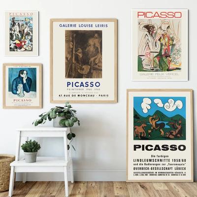 Poster vintage astratti, dipinti di Pablo Picasso, tele e stampe per mostre, musei, gallerie moderne, quadri da parete, decorazioni per la casa