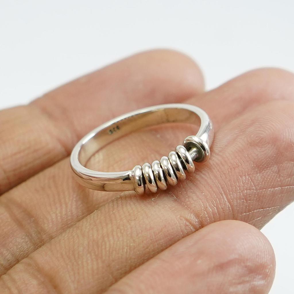 925 Sterling Silver Spinner Ring, Meditation Ring, Handmade Yoga Ring, Fidget Ring, Dainty Ring, Thumb Ring