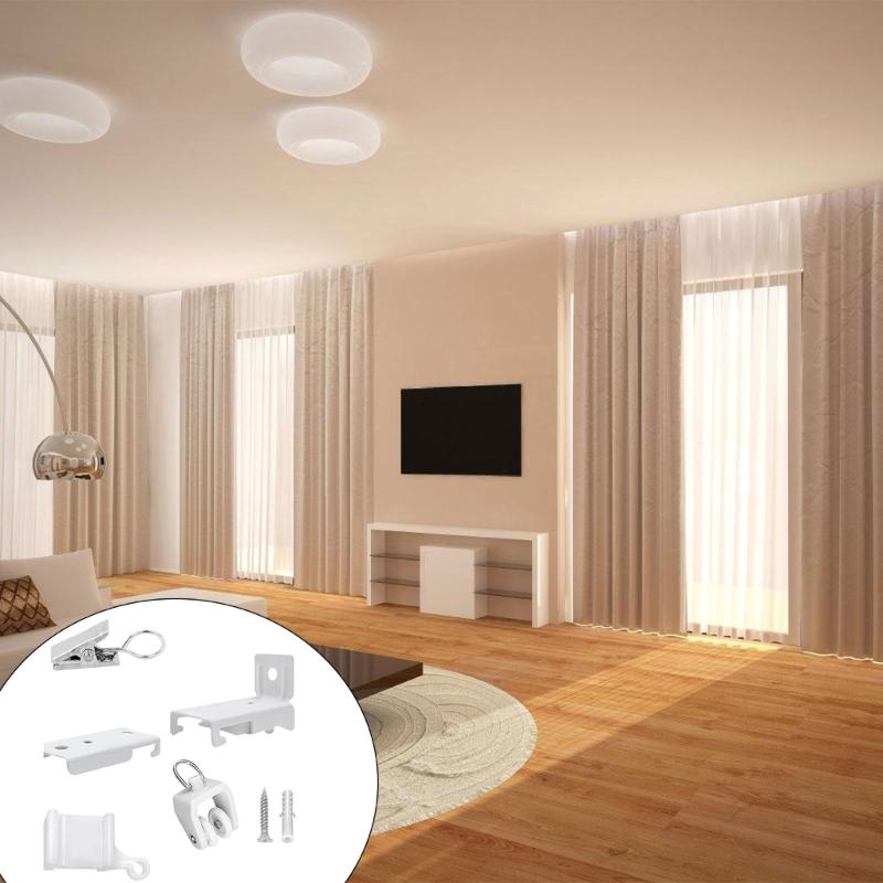 Adjustable Curtain Rail Assembly Bendable Curtain Rail Hardware Set Curtain Track Rail Accessories Easy Installation