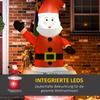 Inflatable Santa Claus with chimney, LED lighting, integrated blower, 80 x 70 x 210 cm