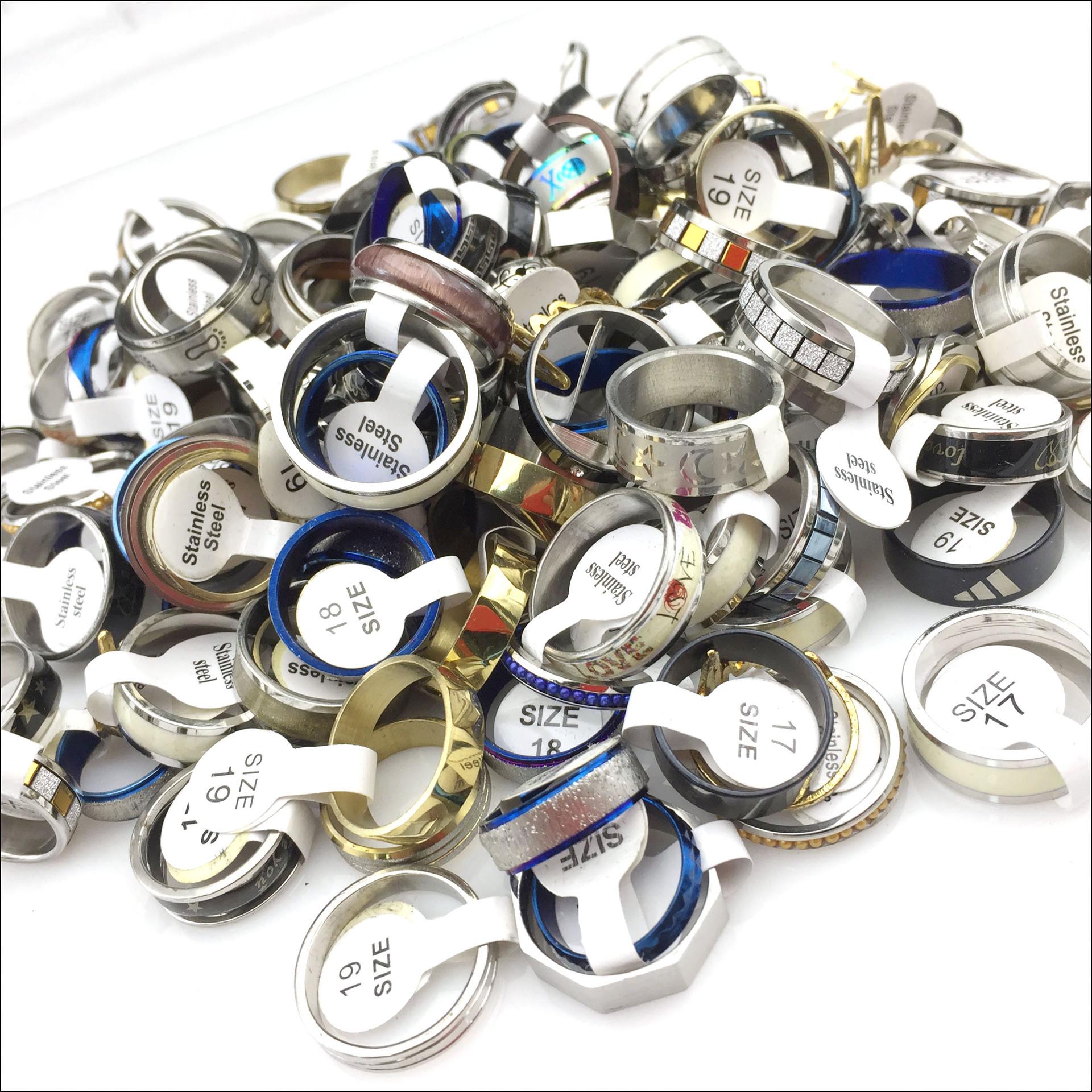 

36Pcs Simple Stainless Steel Finger Rings Men Women New Gifts Jewelry Bar Wide Joint Ring