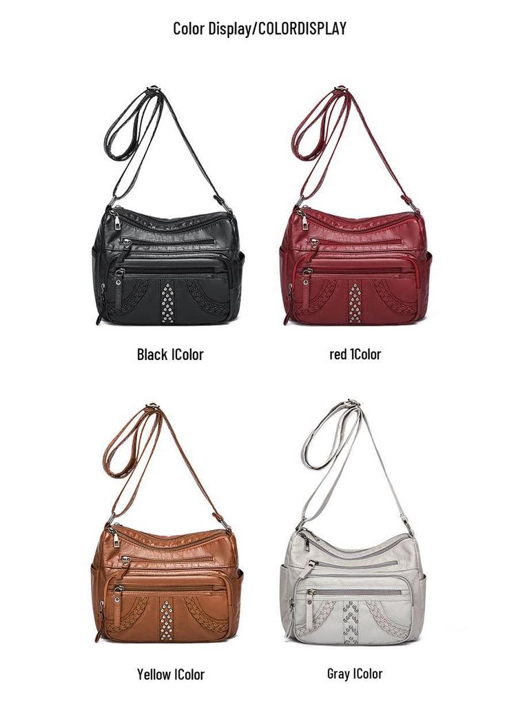 Women's Soft Multi-Compartment Crossbody Bag - Versatile, Casual, Large Capacity