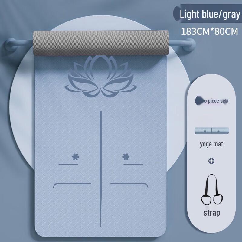 WEZHOTPE Dual-Color Yoga Mat with Alignment Lines