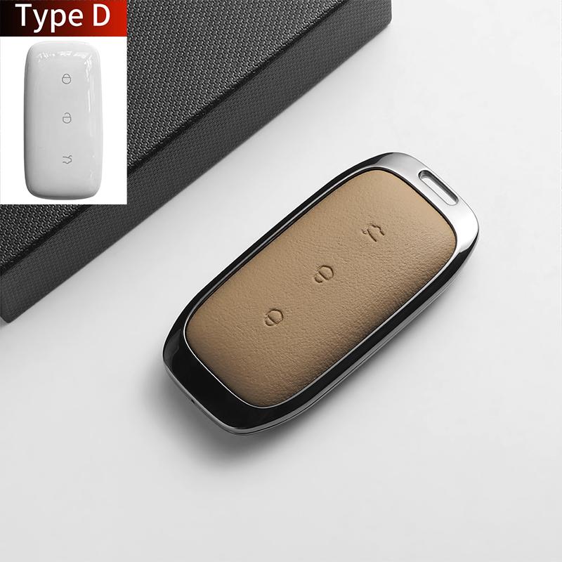 For Geely Coolray X6 Atlas Monjaro Tugella Geometry C Emgrand Global Kulrey Hawk GX7 Okavango Leather Metal Car Key Case Cover