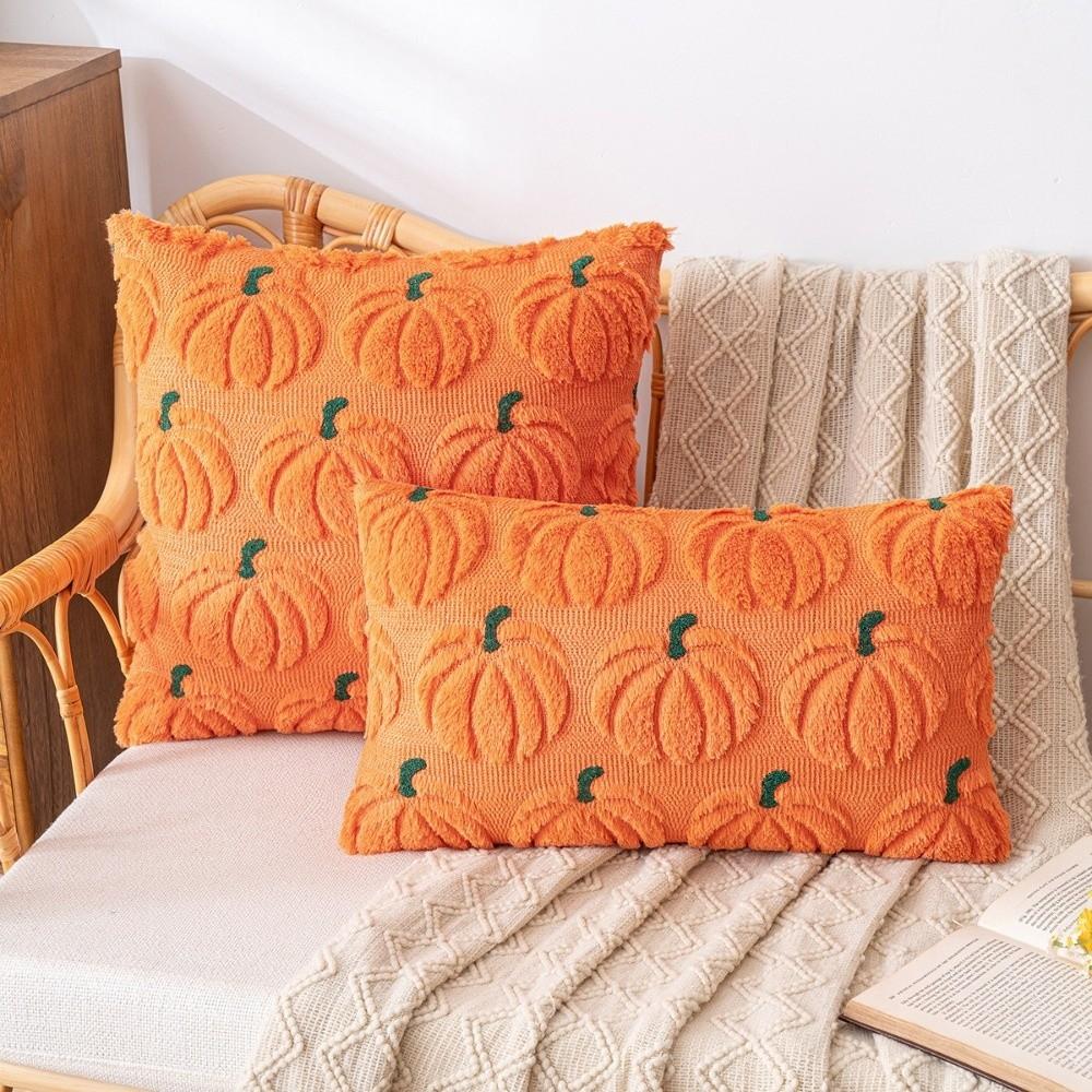 Pumpkin Tufted Cushion Cover 45x45cm Plush Pillow Covers New Throw Pillow Cover Fall Decor