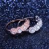 Copper Gold-Plated Micro-Zircon Engagement Ring, Platform Women'S Strip Ring.