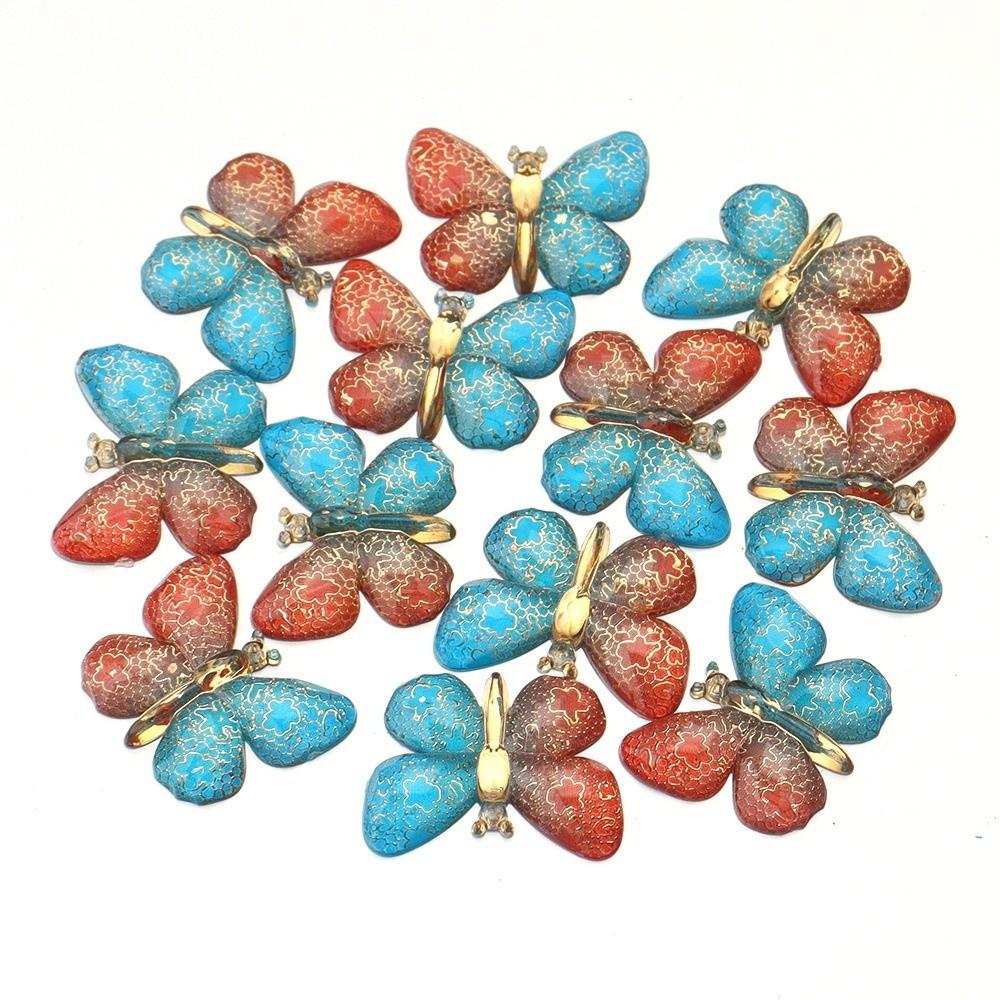 Two-tone Gradient Butterfly Beads  For DIY Necklace Bracelet Jewelry Making Accessories