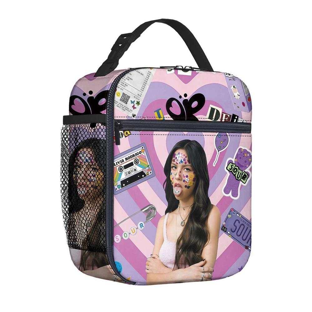 Borsa per Pasto Portatile Borsa Quadrata per Pasto Completamente Stampata Borsa per il Pranzo dei Bambini Borsa per Picnic della Scuola Elementare