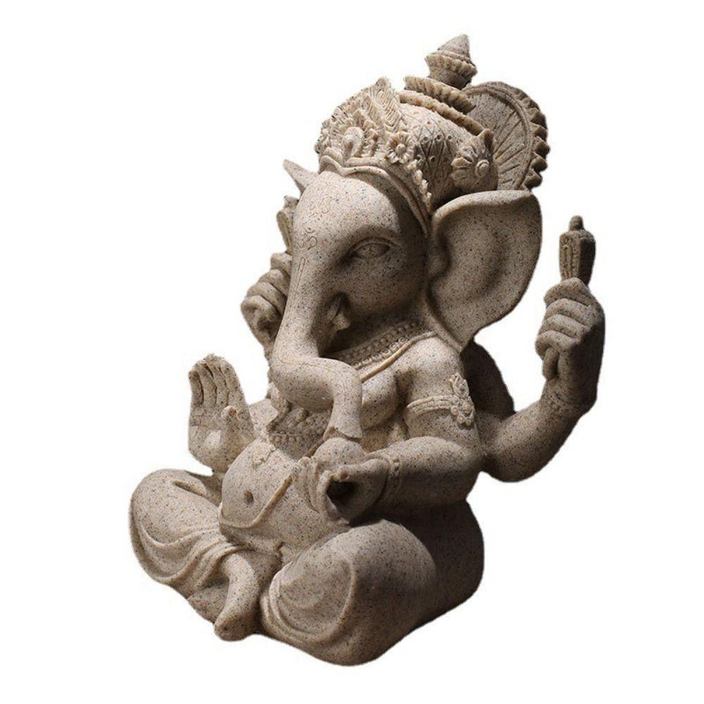 Sitting Meditation Buddhist Figurine Ornament Buddha Elephant Statue  Outdoor Garden