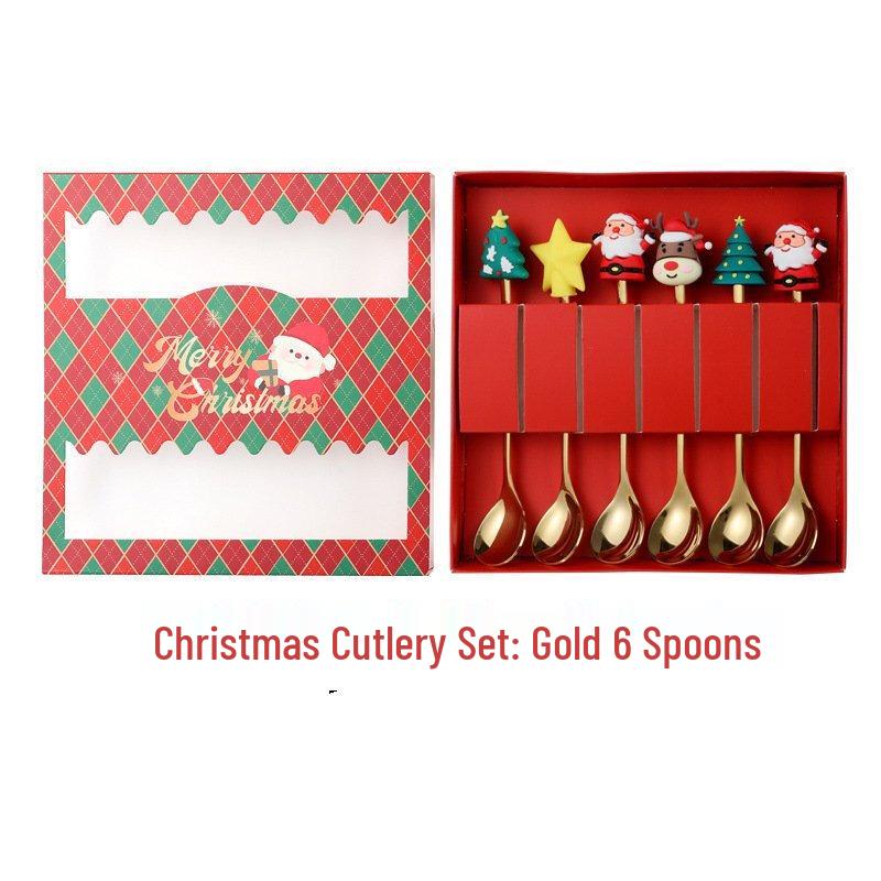 ZISIZ Christmas Stainless Steel Cutlery Gift Set