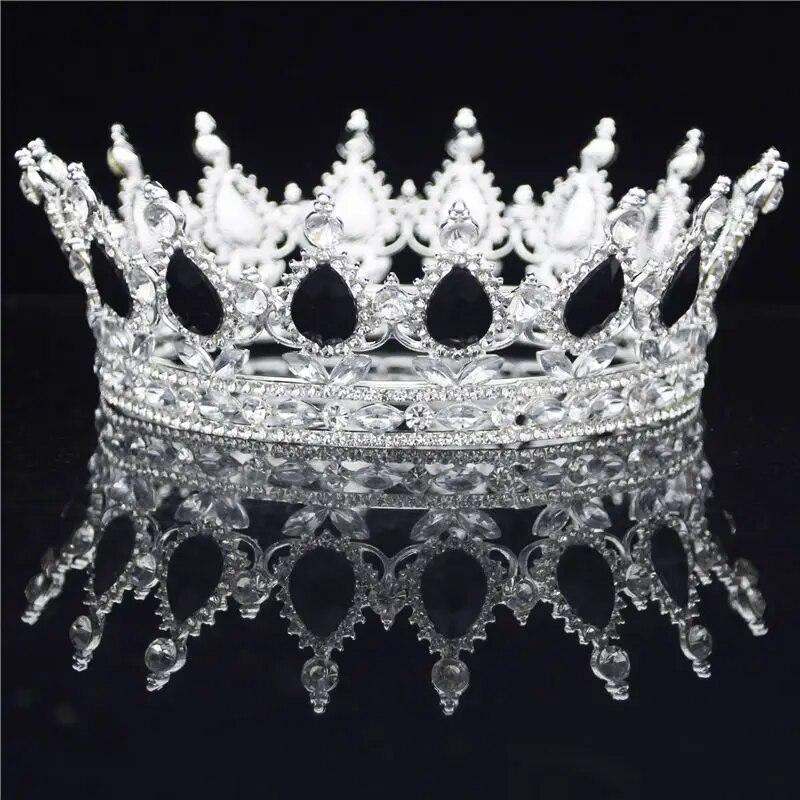 Kristall Vintage Royal Queen König Tiaras und Kronen Männer/Frauen Pageant Prom Diadem Haarschmuck Hochzeit Haarschmuck Zubehör