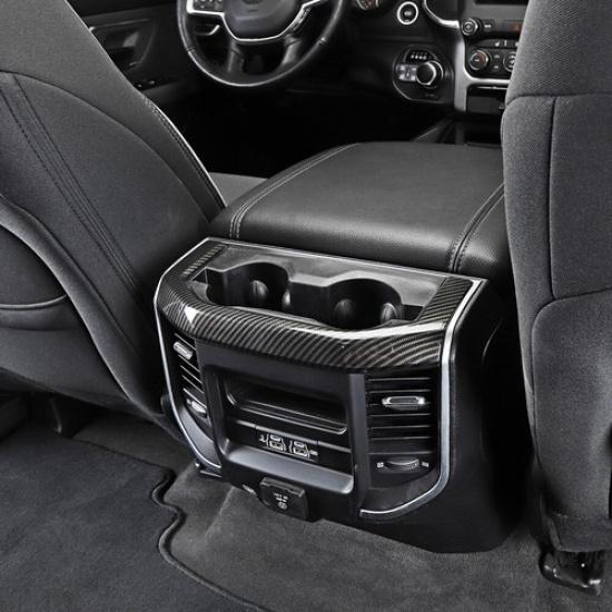 Διακοσμητικό Πλαίσιο Πάνελ Ποτηροθήκης Πίσω για Dodge Ram 1500 2018- Ανθρακονήματα