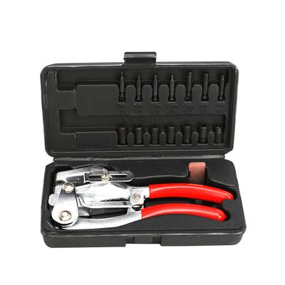Zestaw 16 sztuk obcinaków do dziurkowania, Metalowy odlew ciśnieniowy Miernik głębokości Ergonomiczny design do stali nierdzewnej, mosiądzu, aluminium, z plastikowym pudełkiem ułatwiającym przenoszenie
