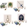 Creative Leisure Time Supplies DIY Mosaic Art Kit, Fantasy Circular Door Tile Craft Thoughtful Holiday Gift Sets Sea Glass Kit for Adults Beginners,