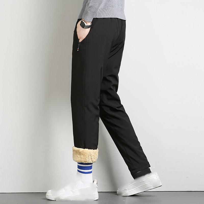 

Мужские брюки больших размеров с подкладкой, зимние брюки с утолщенным бархатом, спортивные брюки, свободные и теплые брюки XS