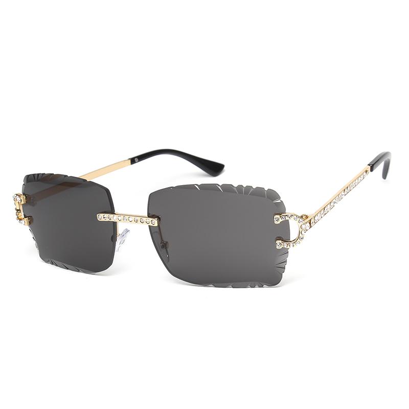 Ochelari de soare pătrați, cu montură fără ramă, tăietură tip piatră prețioasă, la modă, cool, cu lentile degradate, unisex, ochelari de soare, retro, fără ramă, lentile tăiate tip diamant, nuanțe