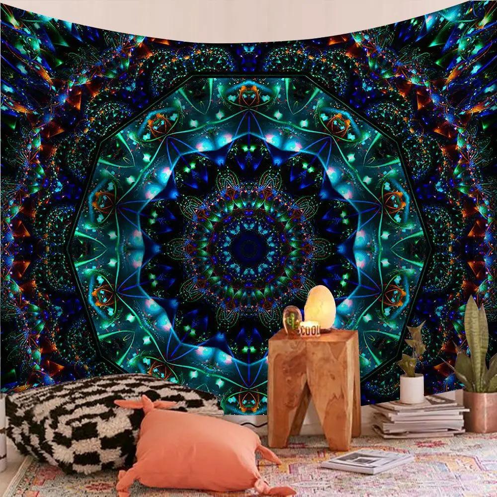 VIKAMA Indian Mandala Decorative Tapestry Living Room Bedroom Hallway Wall Hanging Bohemian Style Tapestry 74x94cm(29x37in)