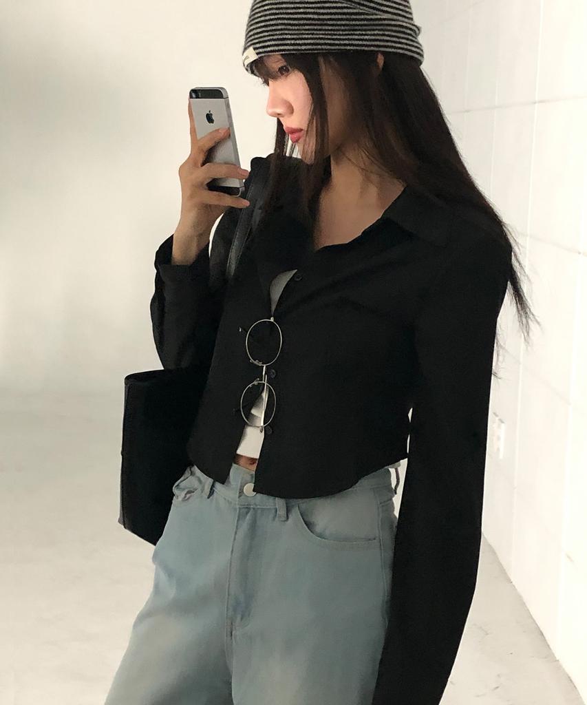 CHICKS Wide Straight Denim Pants Light Wash