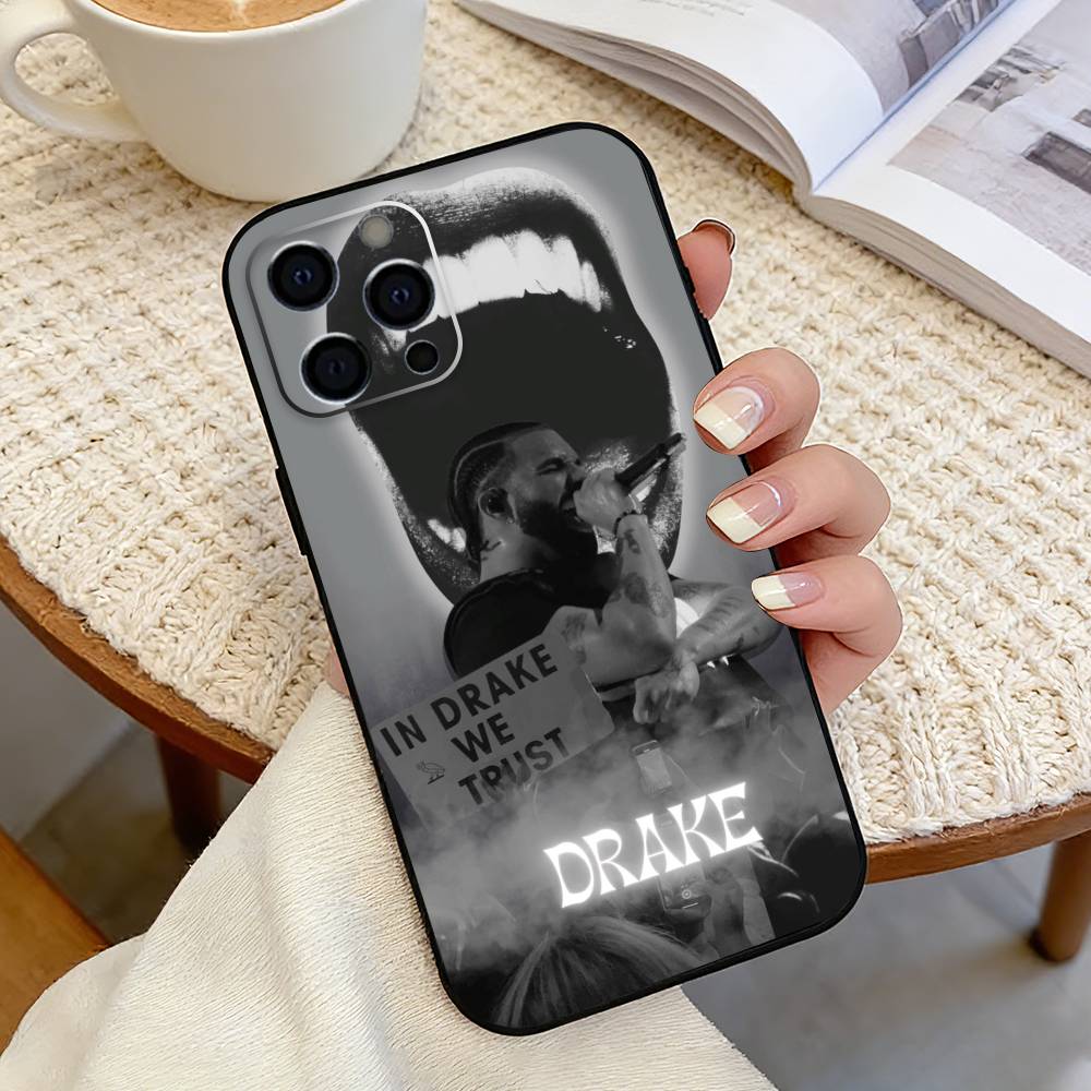 D-Drake OvO-o OWL Phone Case For iPhone 17,16,15,14,13,12,11 Plus,Pro Max,XS,Soft Silicone Black Cover
