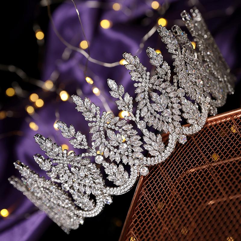Luxury Wedding Cubic Zircon Tiaras and Crowns Wedding Tiara Bridal Crown Accesorios Para Cabello Bridal Headpieces BC6763