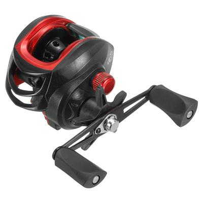 PATIKIL Baitcasting Fishing Magnetic Brake System with BB Ball Gear Saltwater Freshwater Red Black Reel, 12-Speed 18+1 Bearings, 7.21 Ratio,