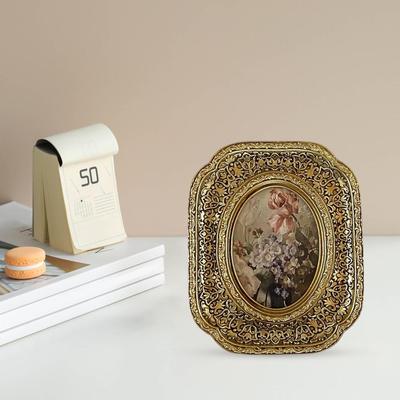 European Style Picture Frame Embossed Centerpiece Photo Gallery Tabletop Wall Mounted Photo Frame for Wedding New Year Holiday