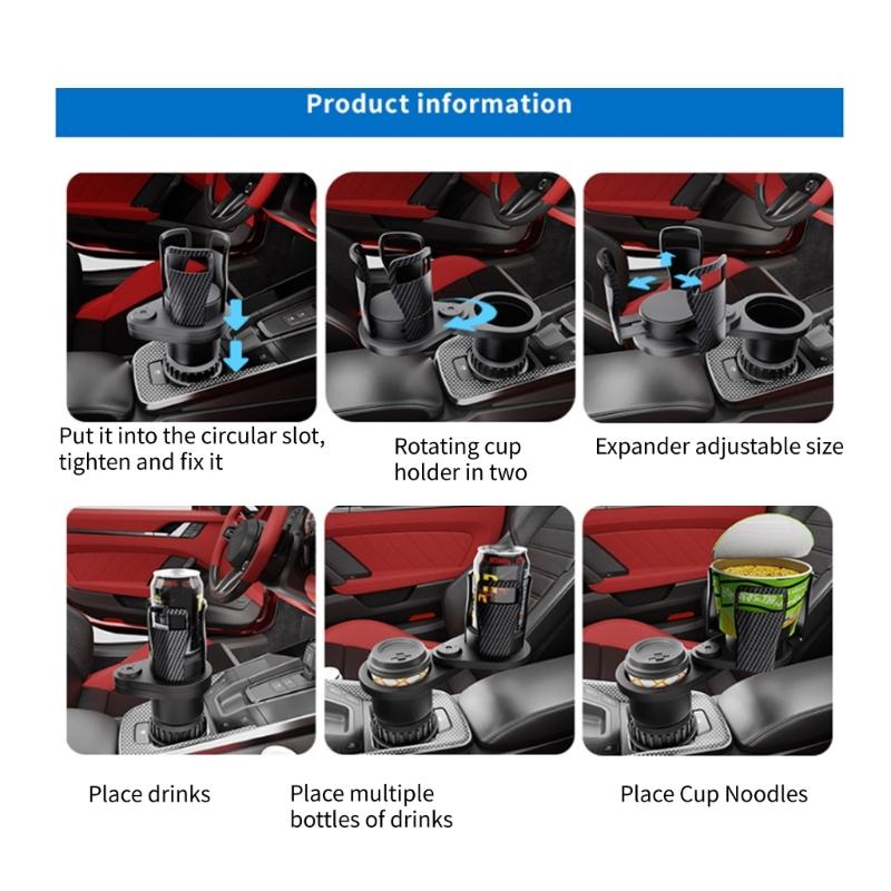 Versatile Car Cup Holder Multifunctional Car Cup Stand Sturdy & Reliable Cup Organizers Rotating Rack for Easy Access