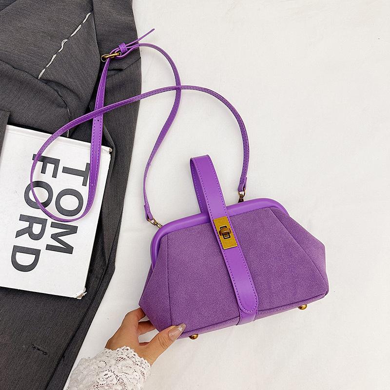 Autumn new small bag texture fashionable portable clip shell bag simple shoulder messenger women's bag