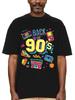 Retro 1990s Patterned T-shirt-Soft Cotton Casual Round Neck T-shirt,