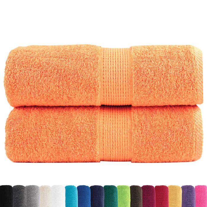 VidaXL Premium Washcloths SOLUND 2 Pieces Orange 30 X 30 Cm 600 G/m² 137371