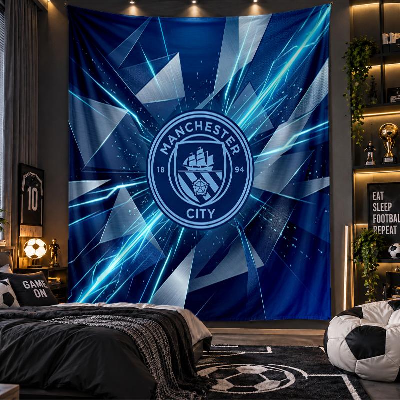 Wall Hanging Tapestry Manchester City Print Cloth for Living Room Bedroom Home Decor