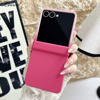 Gradient Double Color Matte Case for Samsung Galaxy Z Flip 7 6 5 4 3 Flip7 ZFlip Hinge Protection Hard PC Shockproof Slim Cover