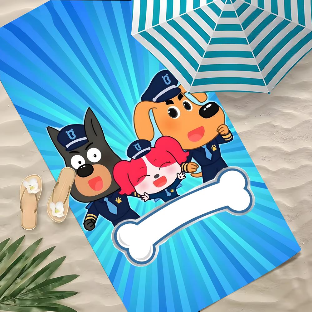 S-Sicherheitssheriff Labrador Handtuch Polyester Strandhandtuch Schnelltrocknend Sandfrei Badetuch für Sommer Pool Reise Urlaub