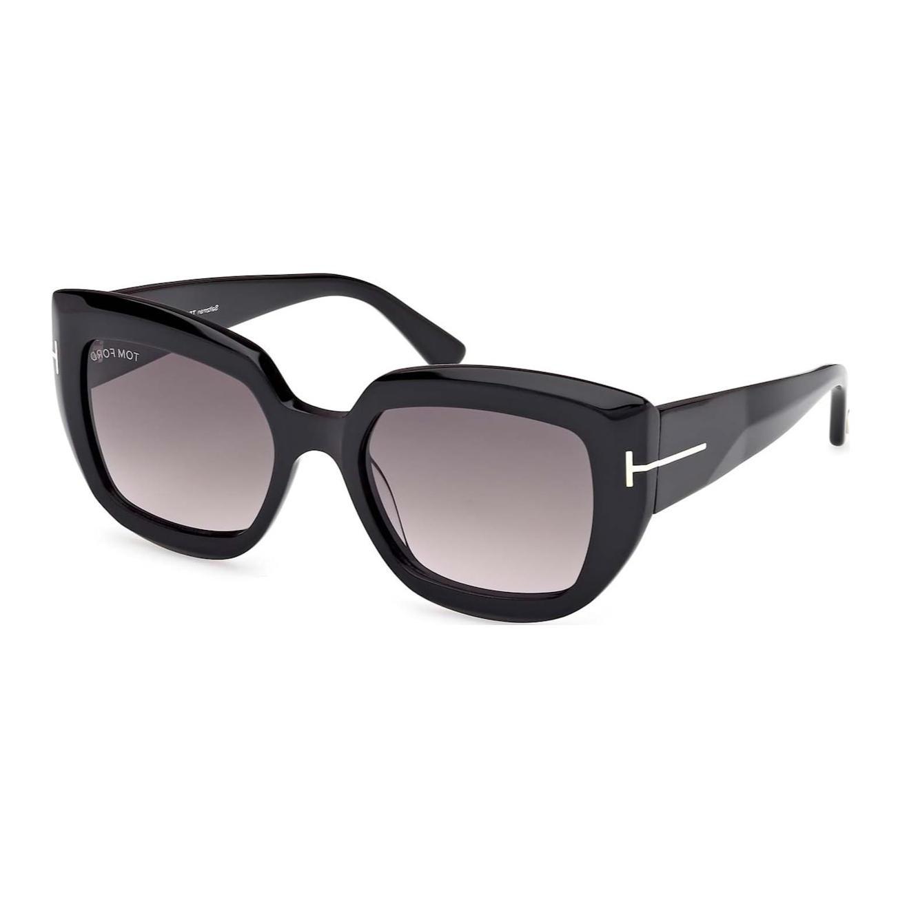 

TF Full Frame Design Acetate Irregular Shape Sunglasses Women sunglasses Black FT11925301B 53,Black